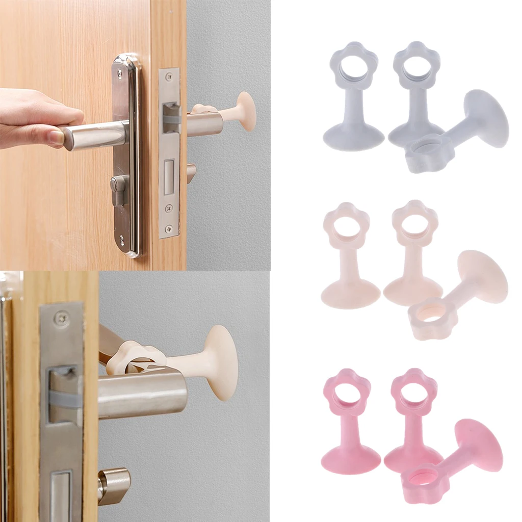 Упаковка из 3 силиконовых дверных стопор бесшумная ручка для всасывания защита