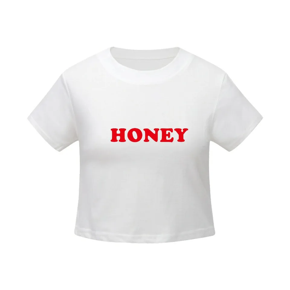 Honey Red топ с принтом букв, Женская майка без рукавов, топы в европейском стиле