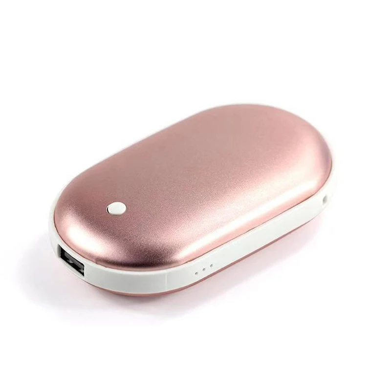 Pink 5200 мАч 5 в Мини милый USB Перезаряжаемый светодиодный Электрический подогреватель для рук, карманный нагреватель для путешествий, домашнее потепление, внешний аккумулятор 2 в 1 - Цвет: Pink