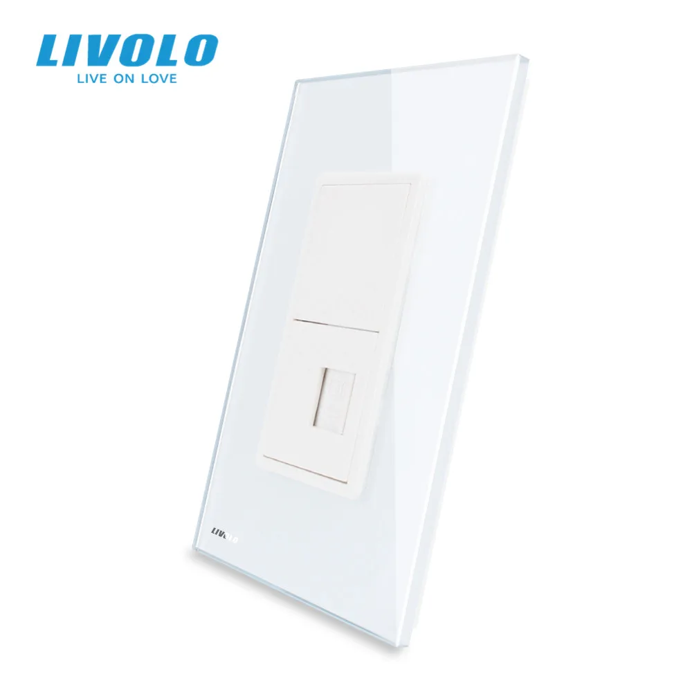 Розетка Livolo стандарта США для спутникового ТВ HDMI com tel видеовилки белое