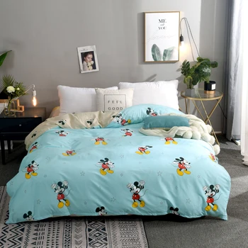 

Disney Bedding Set Home Cotton Duvet Cover and Pillowcase 240x220cm Quilt Cover Mickey Mouse Cartoon Child Gift Comforter Case