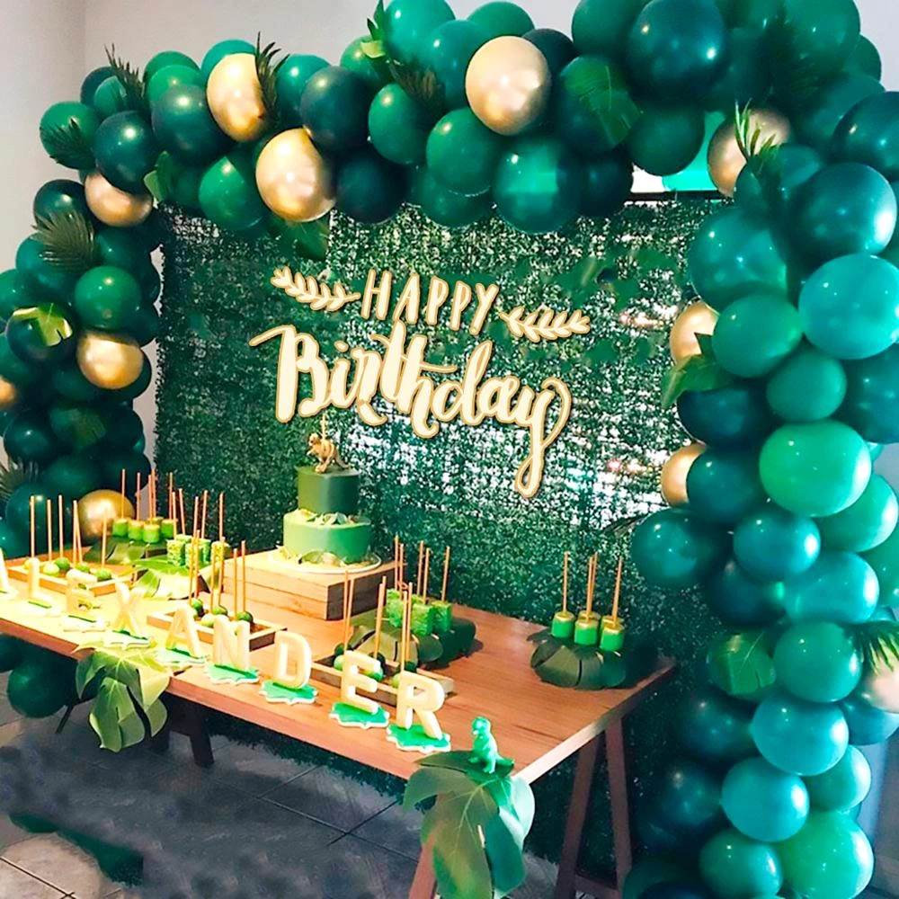 Ballons En Latex Pour Decoration De Fete D Anniversaire Couleur Verte Theme Safari Pour Enfants Aliexpress