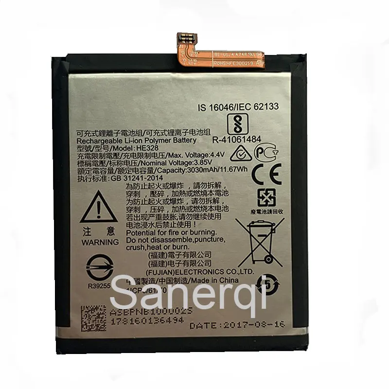 HE328 3030mAh Battery For Nokia 8 nokia8 Li-ion Polymer Replacement Batteries Bateria | Мобильные телефоны и аксессуары