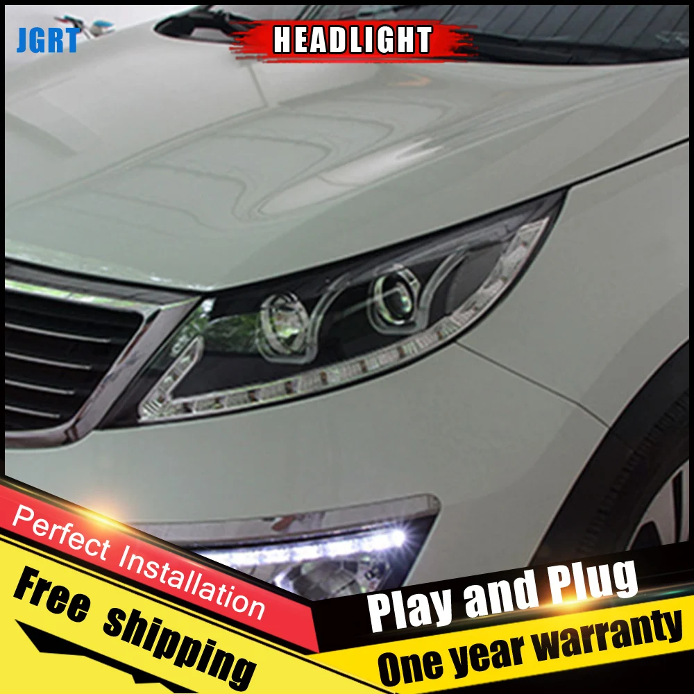 Автомобильные светодиодсветодиодный фары для Kia SportageR 2011 2013 светодиодный ные DRL