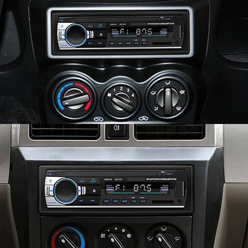 Автомобильный стерео радио FM Aux вход приемник USB 12V In-dash 1 din Автомобильный мультимедийный плеер Bluetooth Авторадио MP3 музыкальный плеер