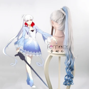 

US game RWBY Weiss Schnee cosplay wig Weiss Schnee role play styled hair