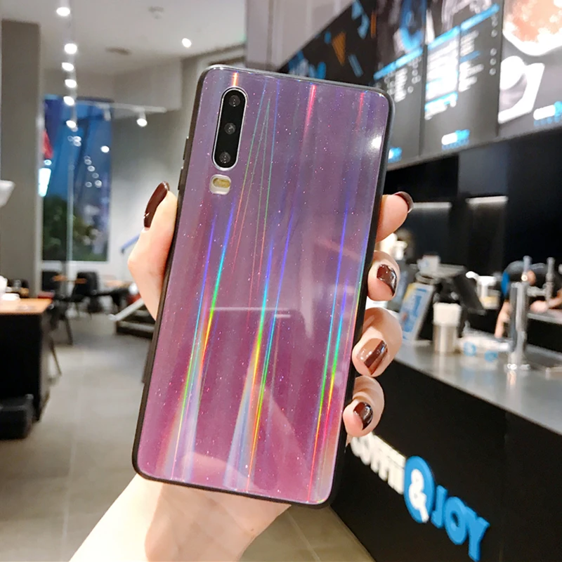 5-Purple Red Для huawei Honor 9X Pro 8X MAX V9 V10 10i 10 Lite блестящий чехол Aurora из закаленного стекла для Honor 8s V20 20 Pro Fundas - Цвет: 5-Purple Red
