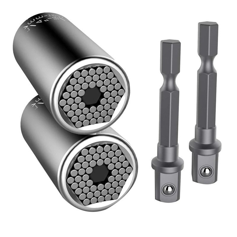 

4 PCS Universal Socket Grip Adapter Multi Functional Sockets Set Ratchet Power Drill Bit Wrench (7mm-19mm) Repair Tools