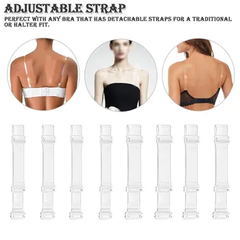 

3 Pairs /6pcs Summer Invisible Transparent Bra Straps Adjustable Intimates Straps Strapless Invisble Transparent Bra Straps