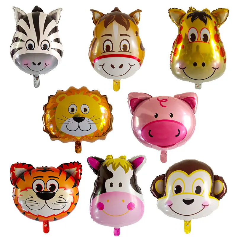 1 шт животные Свинья голова фольги шары животных тематическая вечеринка на день рождения украшения Детские игрушки 18 дюймов мультфильм гелиевые шары baby shower