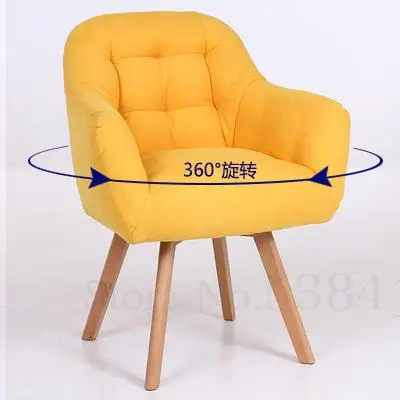 Nordic Computer Chair Home Comfortable Long Sitting Cloth Desk Sofa Lazy Rotary Bedroom Solid Wood Student |