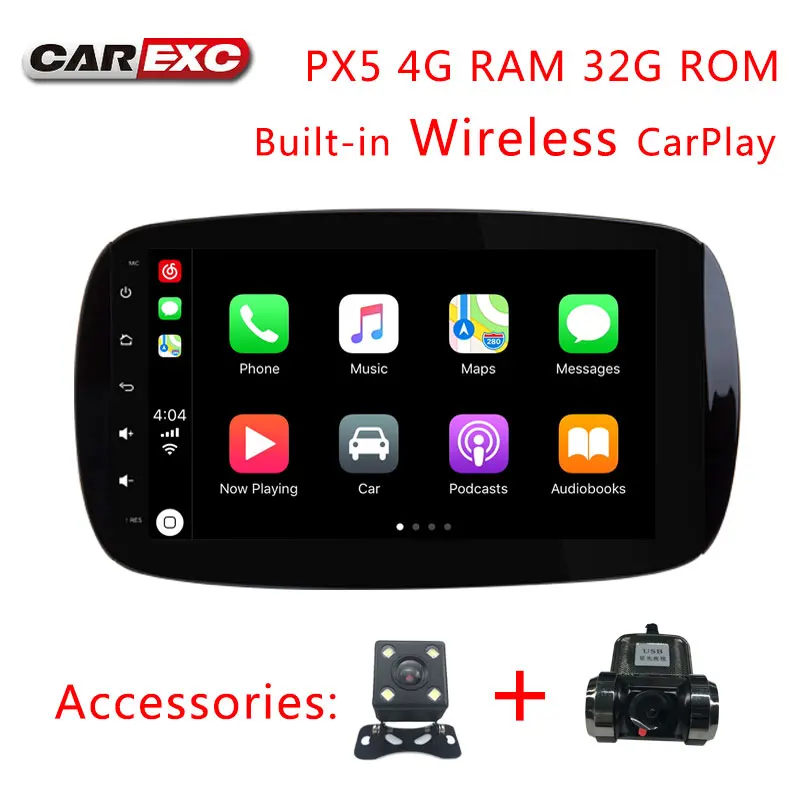 PX5 Carplay cam DVR Android 9,0 9 дюймов Восьмиядерный автомобильный радиоприемник стерео система для Benz SMART Fortwo WiFi, радио, GPS мультимедийный блок Carplay - Цвет: PX5 Carplay cam DVR