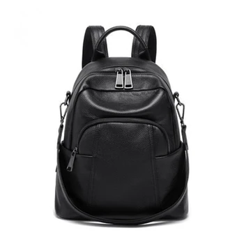 

Female genuine leather backpack European and American style backpack female leather Rucksack fashion Knapsack lady shoulder bag