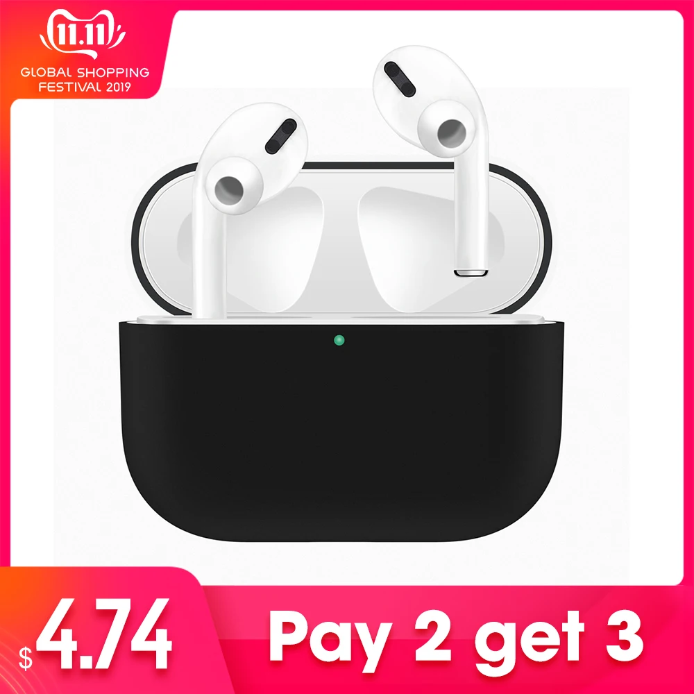 

Silicone Case Protective Cover for Apple Air pods pro TWS Bluetooth Earphone soft Silicone Cover For Airpods Protective Cases