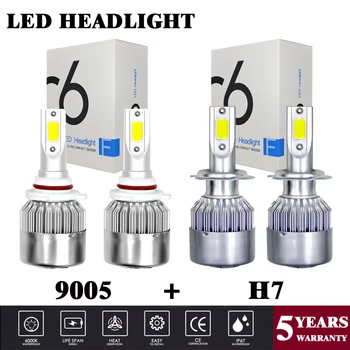 

Yubao 4Pcs Combo 9005 H7 For Mazda 3 04--09 / CX-7 07--12 / 5 07--10 / 6 11--13 LED Hi&Low Headlight Kit Light Bulbs 6000K