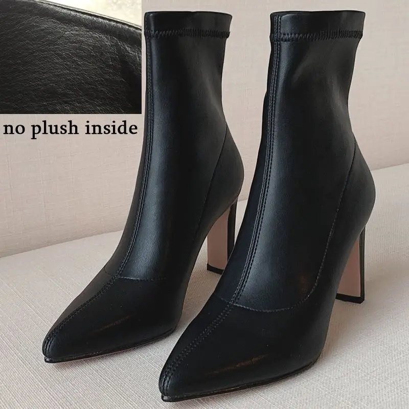 ALLBITEFO fashion sexy high heels night club party women boots 6 color ankle boots for women autumn girls boots ladies shoes - Цвет: no plush inside