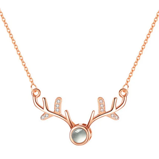 rose gold 7 Love You на ста языках ожерелье воспоминания о романтической любви пользовательский кулон ожерелье дамы подарок на день Святого Валентина - Окраска металла: rose gold 7