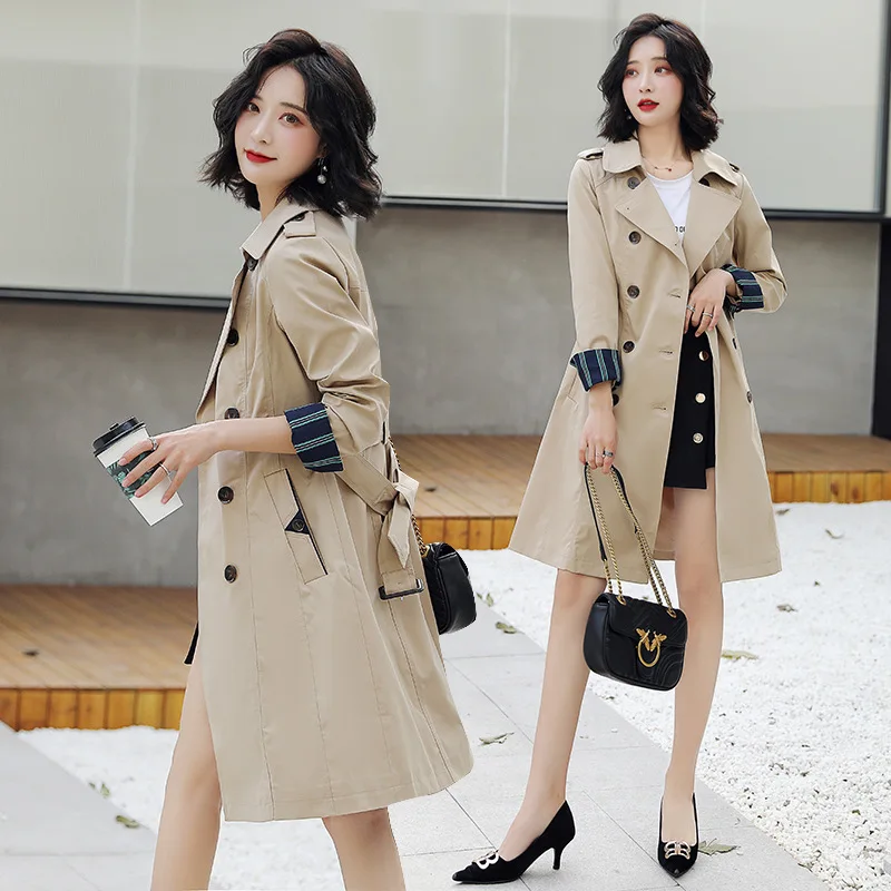 

Trench Coat Women's Mid-length 2020 Spring And Autumn New Style Korean-style CHIC Casual Classic Versatile Popular Double Breast