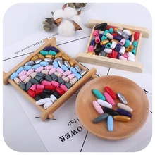 

9*25mm 50Pc/lot Plastic Buckle Teething Beads for Pacifier Chain Molars Necklace Clasp Accessories Teether Oral Care BPA Free