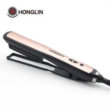 

Honglin Hot Comb Clectric Hair Straightener Brush Steam Fast Warm-up Flat Iron Hot Hair Brush Styling Tools For Women
