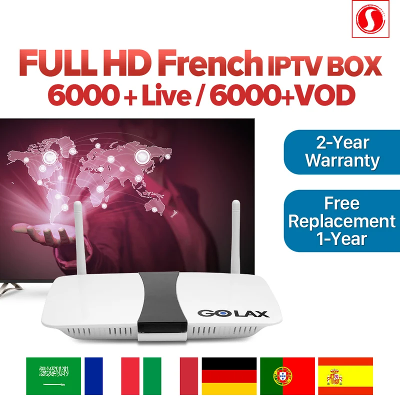 IPTV подписка на французский, испанский, бельгийский, 4 k, IPTV, Германия, Португалия, коробка Android 7,1, GOLAX-M5, 1G+ 8G, IPTV голландская, IPTV подписка