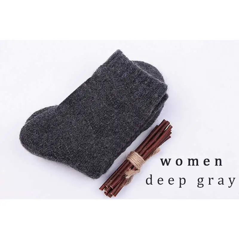 deep-gray-women Новые зимние мужские и женские носки ярких цветов, толстые кашемировые однотонные короткие мягкие повседневные носок для сна, толстые теплые носки для мужчин и женщин - Цвет: deep-gray-women