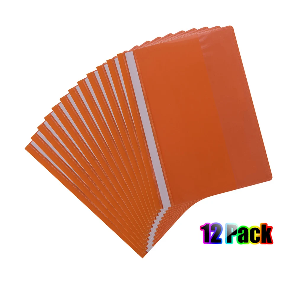 Красочная Сумка для файлов, Наполнение продукта, органайзер для документов, прозрачная передняя крышка для отчета, защита для файлов, размер с крепежом - Цвет: Оранжевый