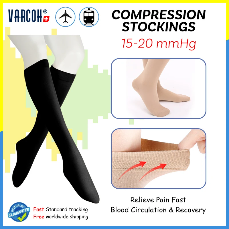 15-20 mmHg Compression Socks Women & Men - Best Medical, Nursing,Edema,Diabetic,Varicose Veins,Maternity,Travel,Flight Stockings