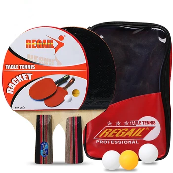 

2Pcs/Lot Ping Pong Paddle Racket Set Table Tennis Bat Racket Double Face Pimples In Long Short Handle With Bag 3 Balls
