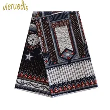 Африканская 6 ярдов восковая печать на ткани высокого качества африканская ткань A000387