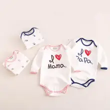 Body en coton pour bébé, 2 pièces, barboteuse à manches longues pour garçon et fille, vêtements de révélation de grossesse, en coton, pour nourrissons 0 3, automne et printemps