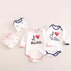 Body en coton pour bébé, 2 pièces, barboteuse à manches longues pour garçon et fille, vêtements de révélation de grossesse, en coton, pour nourrissons 0 3, automne et printemps 