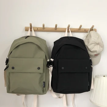 

Ins Harajuku Japanese vintage simple shoulder bag female new Korean fashion large capacity solid color casual female backpack
