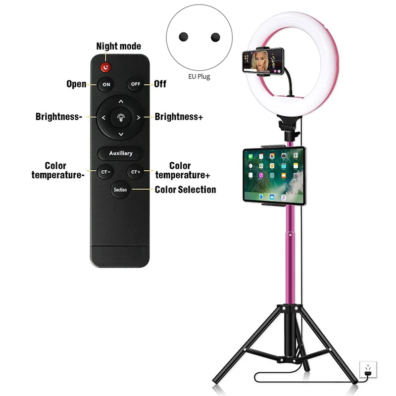Светодиодный кольцевой светильник 32 см со штативом 1,7 м для прямого потока, видео на YouTube, Селфи, студийный светильник ing и т. д