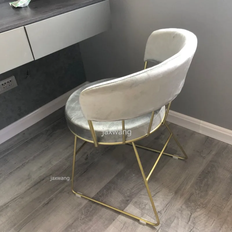 Настраиваемые скандинавские кресла для макияжа, туалетный стул, обеденный стул с спинкой, светильник, роскошное офисное кресло, кофейный барный простой домашний стул - Цвет: A grey -flannel