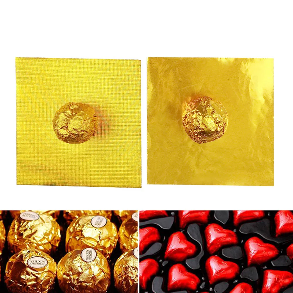 100 шт. алюминиевая фольга для еды упаковка шоколада конфет 10 видов цветов обертка