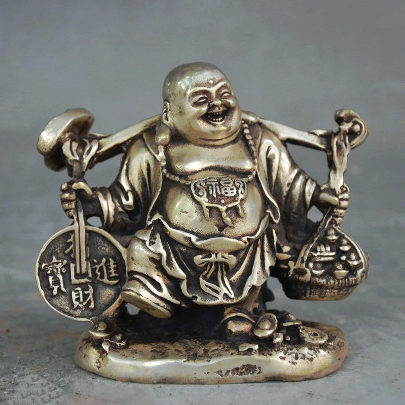 Огромная тибетская народная Роскошная позолоченная статуя Будды татхагата