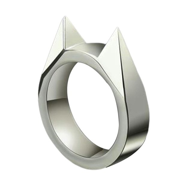 Women Men Safety Survival Ring Tool Self Defence Stainless Steel Ring Finger Defense Ring Tool Silver Gold Black Color