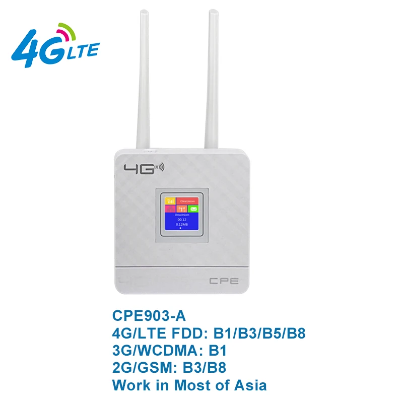 4G WiFi роутер 300 Мбит/с беспроводной Wi-Fi Мобильный CAT4 LTE/3g/4G разблокированный CPE роутер с sim-слотом WAN/LAN порт Поддержка нескольких диапазонов - Цвет: CPE903-A