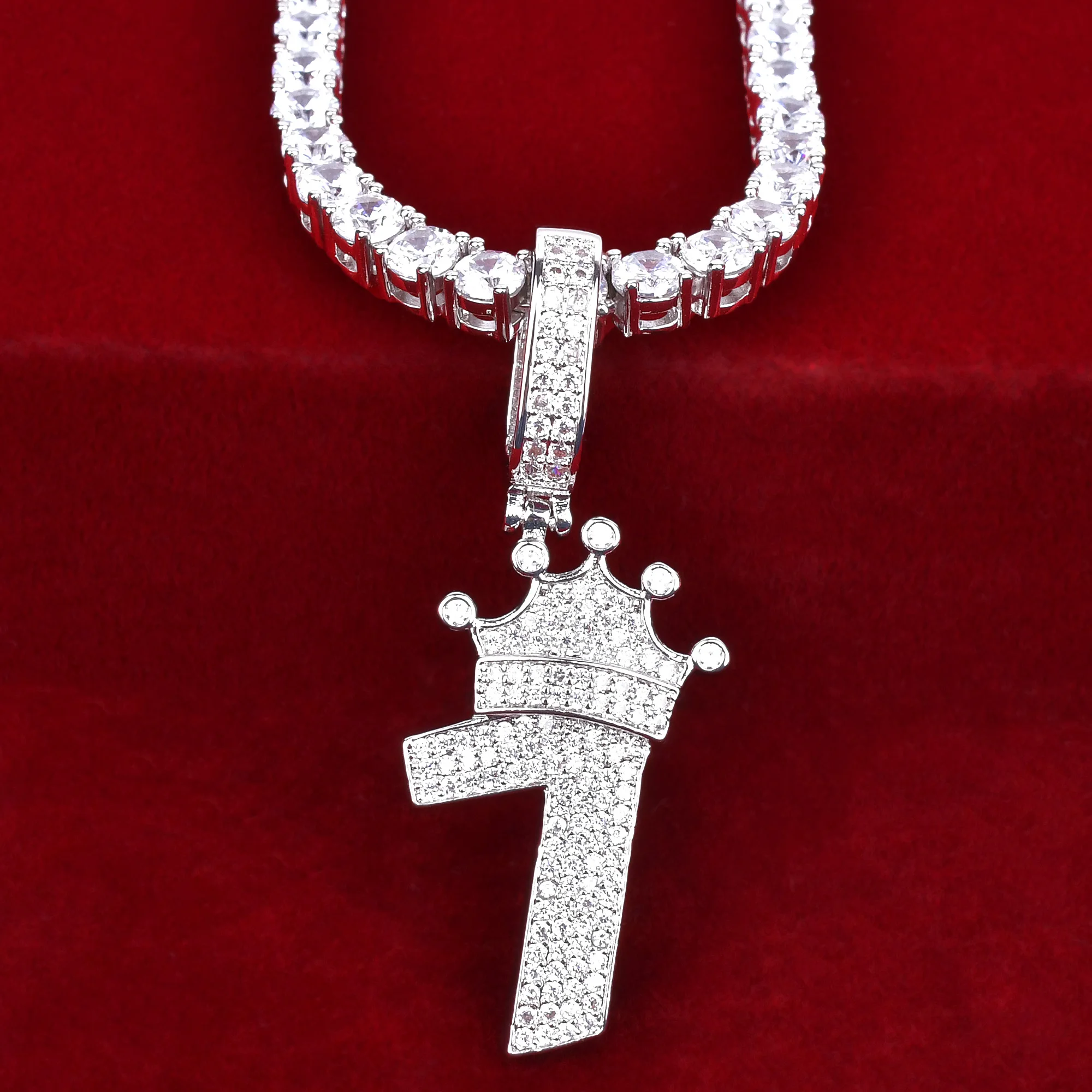 Crown Number 7 Pendant Gold Color For 