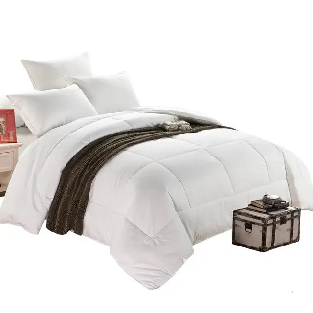 Белый Quilts King Size Soft And Comfortable Down Blanket Four Seasons Comforters Cotton - Цвет: Белый