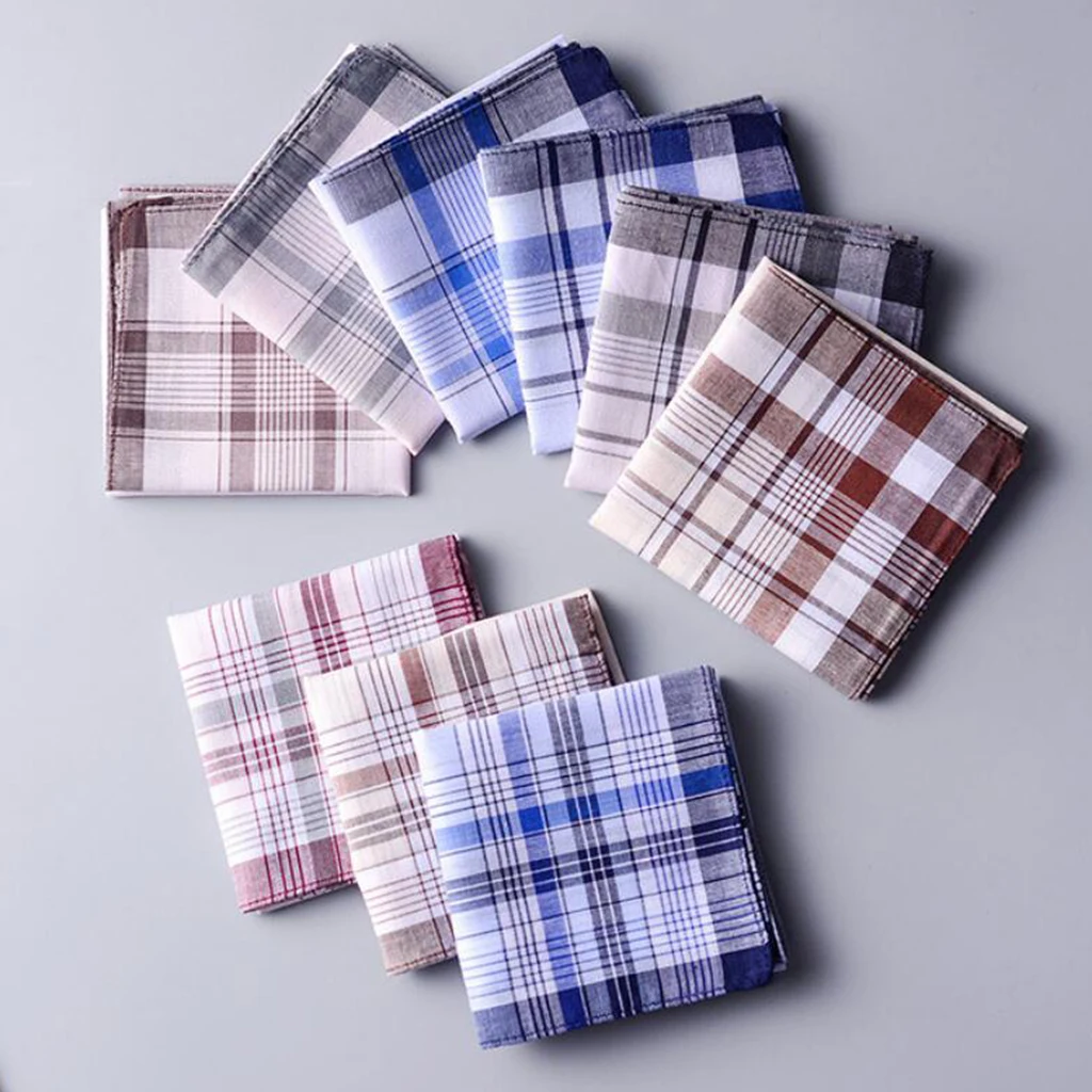 10 шт мужские носовые платки хлопковый карман квадратный с полосатые носовые платки подарок