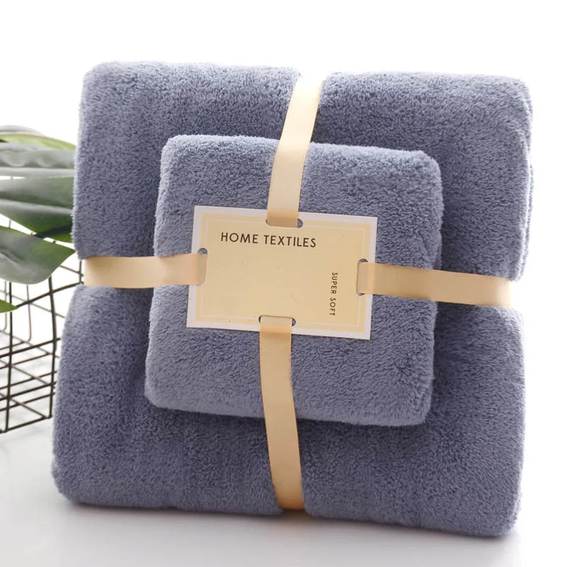 dark blue Мягкое Полотенце из кораллового флиса, набор полотенец для ванной, супер впитывающее, сухая микрофибра, полотенце, подарок, плотное, для дома, отеля, ванной комнаты, 140x70 см - Цвет: dark blue