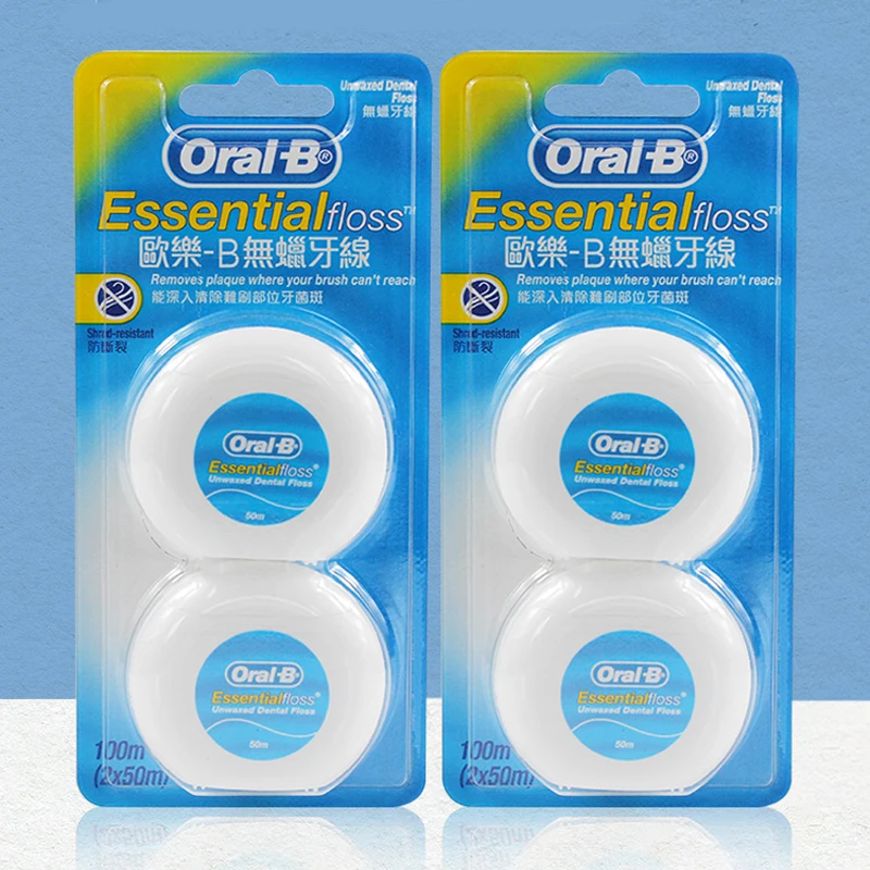 Зубная нить Oral B Essential гладкая комфортная вощеная Глубокая очистка устройство для