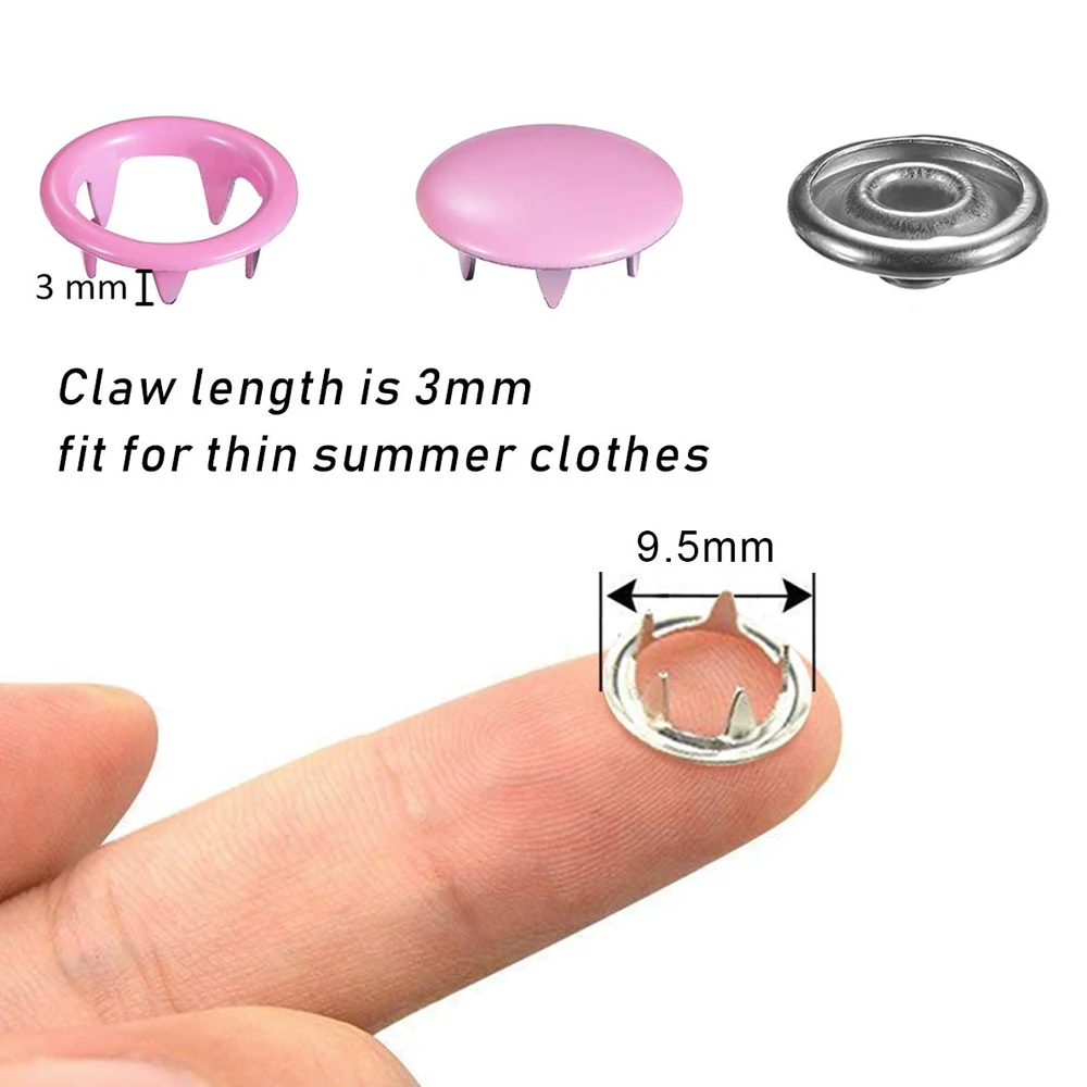 Buy 200 Sets Press Studs Kit Tool Fastener Snap Pliers Metal Cloth Buttons DIY Handmade Clothing Repairs for Clothing Sewing Craft