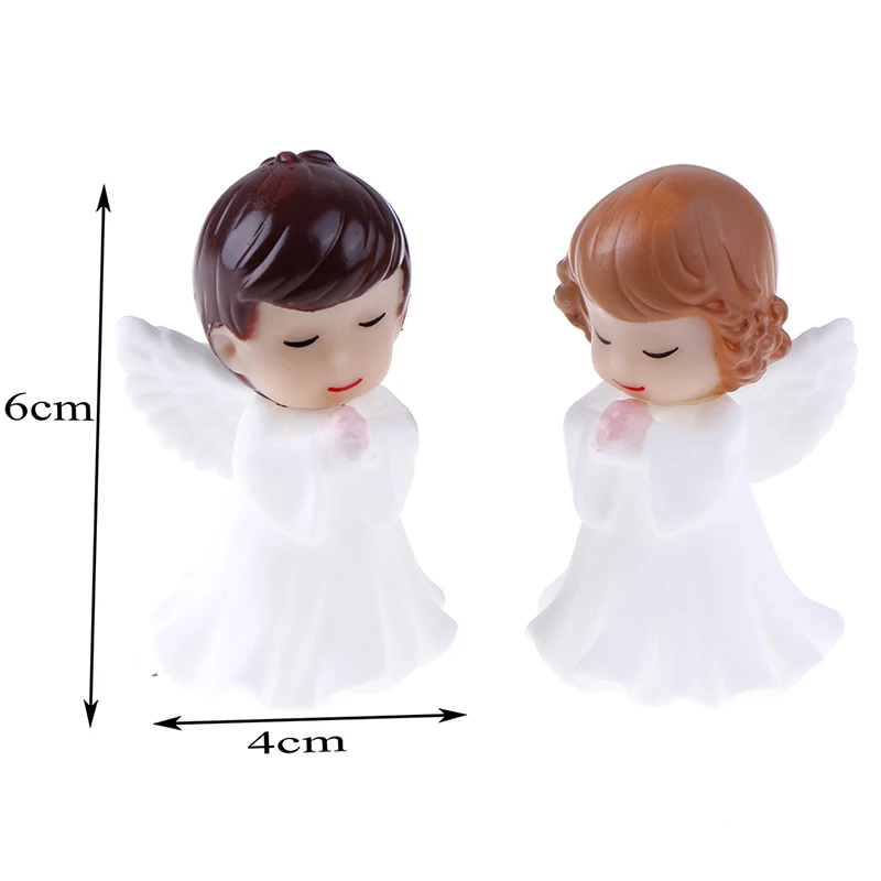 Angels Figurines Miniature Well Workmanship Odorless Sculpture Ornament Decoration Desktop Car Garden Cake 2 Pcs miniature figurines miniature ornament