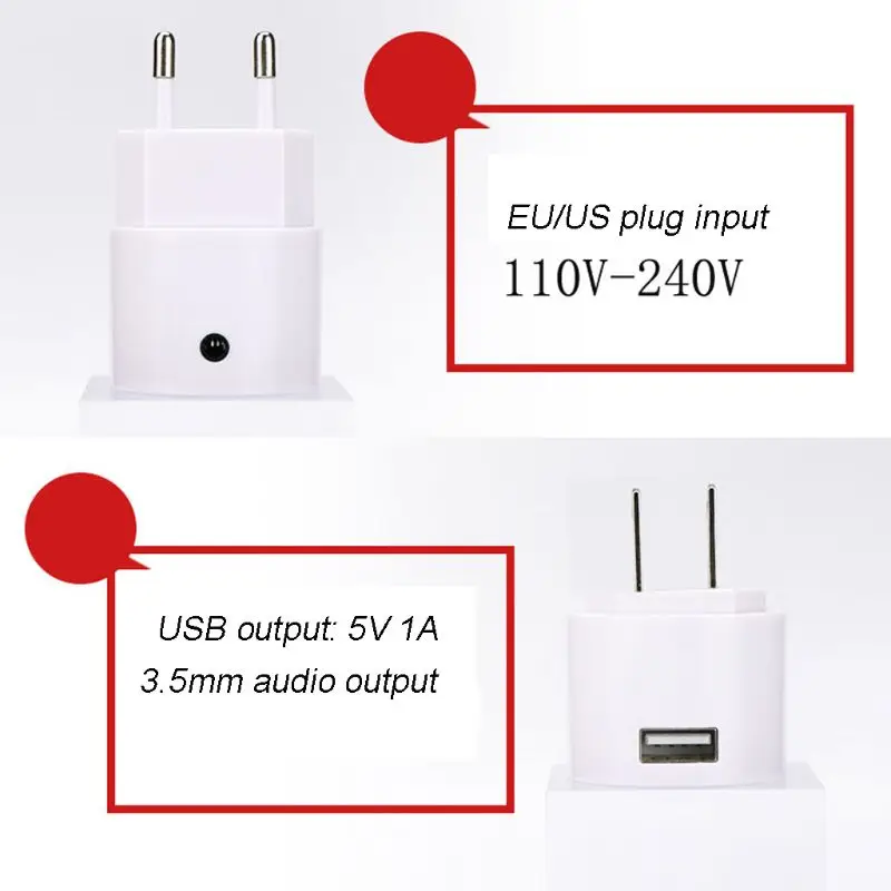Bluetooth приемник V4.2 аудио адаптер ЕС США вилка USB зарядное устройство с 3,5 мм портом для динамика смартфон планшет D08A