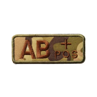 6 Вышитый кровяной значок с надписью A B O AB+ pos-значок для одежды, тактический боевой патч, значок, камуфляжные наклейки с петлей на крючке - Цвет: 6