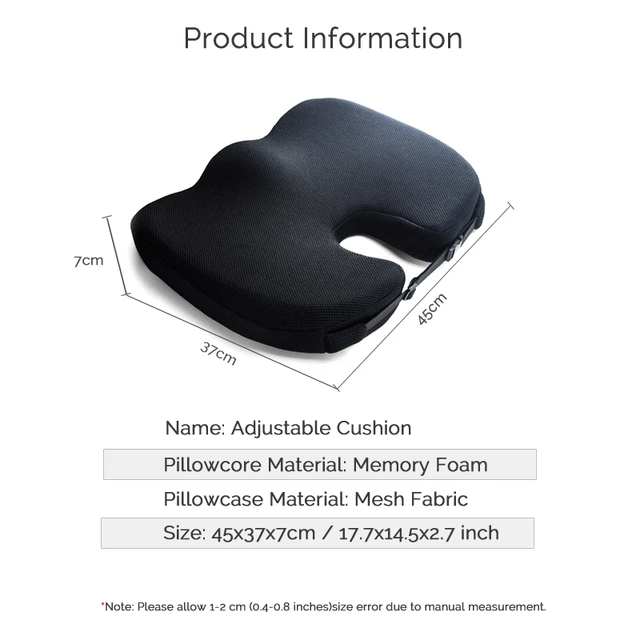 Purenlatex Chair Cushion Set Memory Foam Seat Cushion Lumbar Support  Orthopedic Pillow Protect Coccyx Relieve Back Pain Car Seat