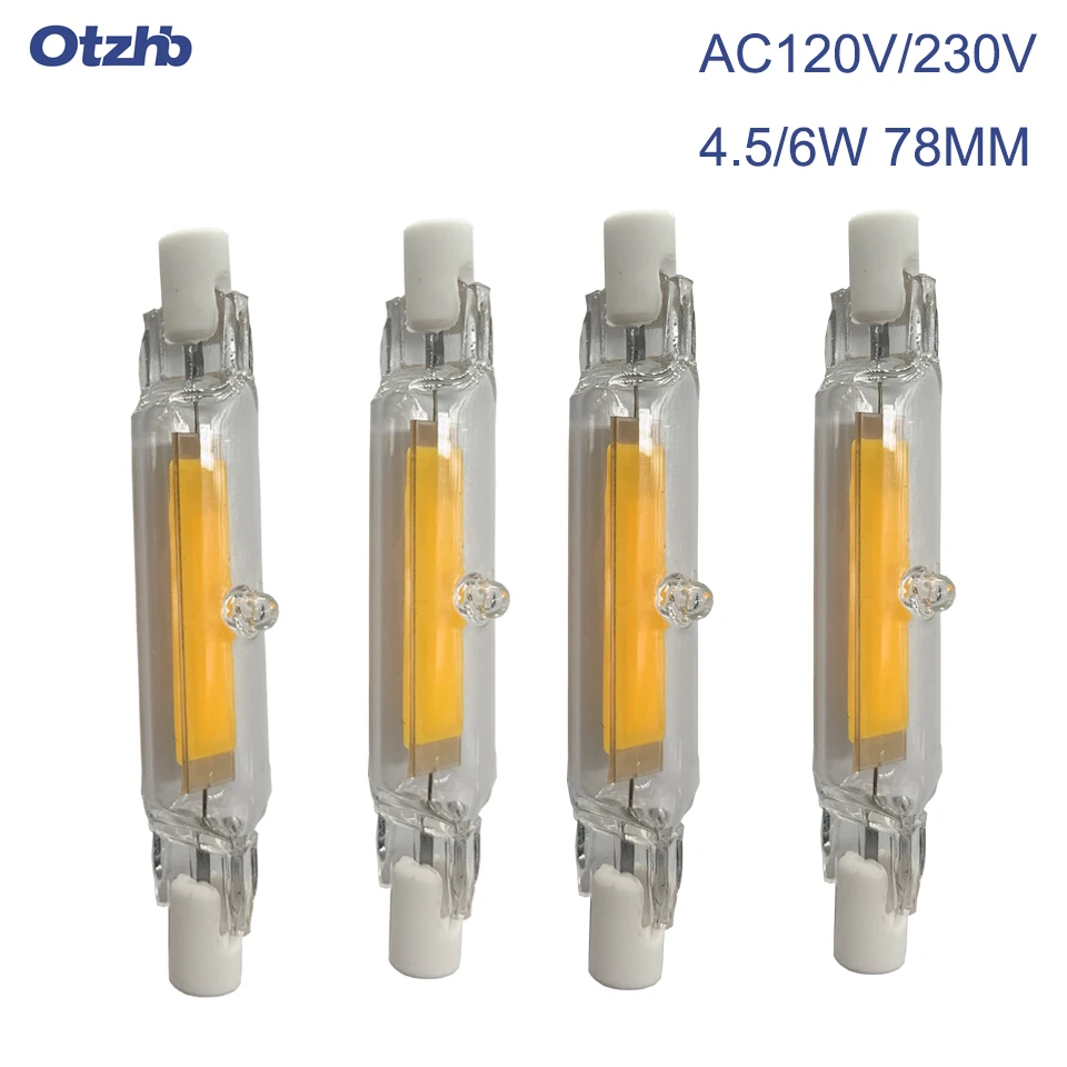 Диммируемый R7s светодиодный J78 J118 7 Вт 12 Вт 15 Вт 25 Вт COB лампы керамический стеклянный ламповый светильник Замена ампул 70-200 Вт галогенный Bombillas светильник s
